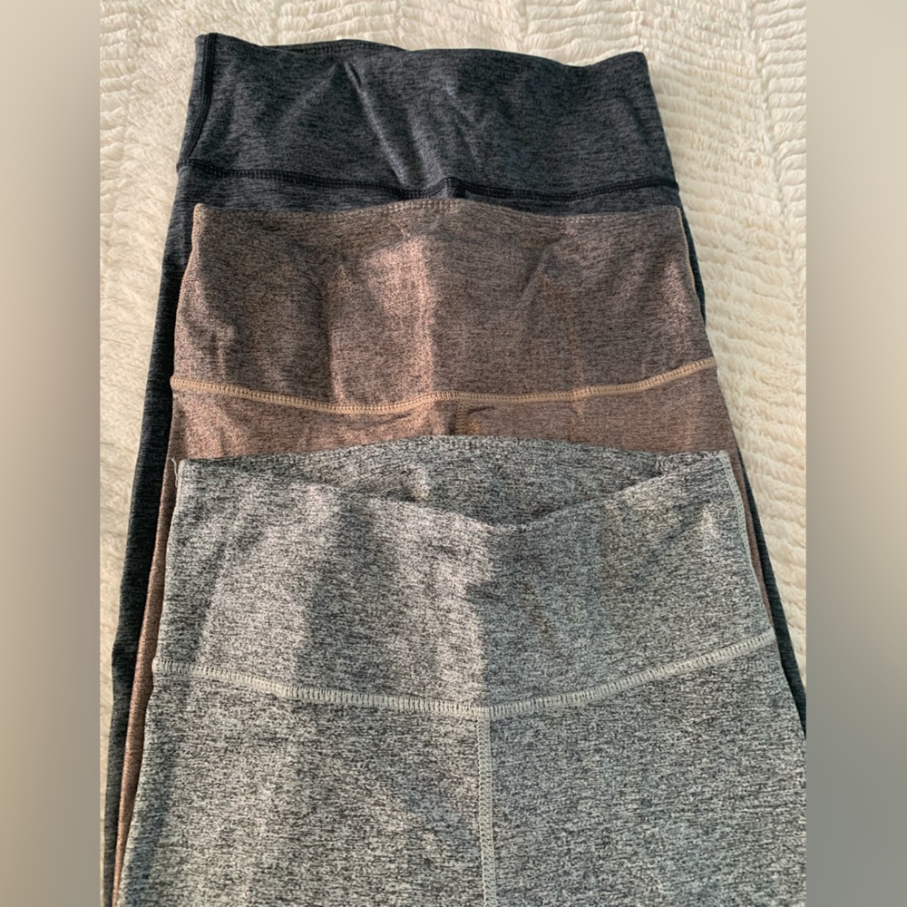 Bundle of 3 kyodan ultra high waist metallic space dye heather jersey leggings - Picture 1 of 16